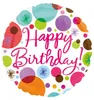 amscan Folienballon Happy Birthday Polka Dots weiß Produktbild-Vorschau 1