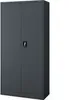 A dark gray metal cabinet with two doors and a lock. Produktbild-Vorschau