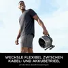 A man is holding a portable fan outdoors with a blue sky in the background. Náhľad obrázku produktu