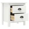 vidaXL Stolik nocny Hill White 46x35x49,5 cm lite drewno Podgląd zdjęcia produktu 2