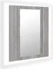 vidaXL LED zrkadlová skrinka Grey Sonoma 40x12x45 cm Drevo Náhľad obrázku produktu 1