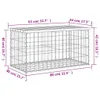 [Home] Gartenbank aus Gabionen 83x44x42 cm Massivholz Produktbild-Vorschau 7