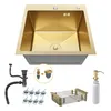 ANW HOME Lavello cucina oro 50x50 cm acciaio inox 304 Nano Anteprima dell’immagine prodotto 1