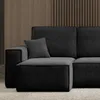 Wohnlandschaft U-Form Schwarz COMO Cord mit Bett Sofa Produktbild-Vorschau 9
