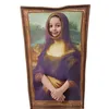 A child's face and hands are visible through a cutout in a costume designed to look like the Mona Lisa painting. Anteprima dell’immagine prodotto