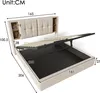 OKWISH Lit Coffre 160x200 cm - Lit Double Capitonné avec Voir les images du produit 4
