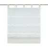 A white Roman blind with fabric loops hanging from a curtain rod. Produktbild-Vorschau