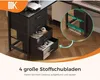 A close-up view of a desk with drawers, highlighting storage features and a detail of the drawer slides. Náhled obrázku produktu