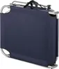 A folded navy blue beach chair with a silver frame. Náhled obrázku produktu