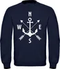 Sweatshirt Herren Anker Kompass Arrows Rundhals-Pullover Produktbild-Vorschau 2