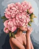 Malen nach Zahlen: Akt einer Frau mit Blumen, 40x50 cm, auf Produktbild-Vorschau 1