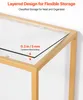 SucceBuy 2-stufiger Konsolentisch aus Glas, rechteckiger Produktbild-Vorschau 4