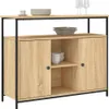 A sideboard with two doors and a shelf inside, placed on a white background. Náhľad obrázku produktu