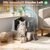 Theo&Cleo Edelstahl Katzenklo Katzentoilette mit hohem Rand Produktbild-Vorschau 3