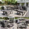 MODFU Gartensofa-Set,Sitzgruppe mit Glastisch,Freizeitsofa Produktbild-Vorschau 3
