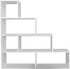 Stufenregal in Weiß Raumteiler Bücherregal 114 x 114 x 30 Produktbild-Vorschau 2