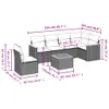 Design 7-tlg. Garten-Sofagarnitur mit Kissen Schwarz Poly Produktbild-Vorschau 3