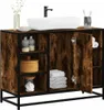 vidaXL Umývadlo Vanity Unit Smoked Oak 80x33x60 cm Drevo Náhľad obrázku produktu 2