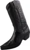 Das Bild zeigt einen schwarzen Stiefel der elegant und schlicht gestaltet ist. Der Stiefel ist von der linken Seite abgebildet und betont die Form und das Material. Produktbild-Vorschau