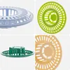 A collage of four close-up images of different colored sink strainers. Podgląd zdjęcia produktu