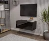 Schwarz TV Lowboard 90 cm Hängeschrank für Wohnwand Produktbild-Vorschau 1