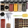 A collection of spice jars with various spices and accessories. Produktbild-Vorschau