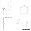 PremiumX 45-50cm Wandhalter Stahl verzinkt SAT Antenne Produktbild-Vorschau 5