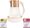A modern electric kettle is shown on a white background, accompanied by award badges. Produktbild-Vorschau
