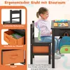 Stolik z krzesełkiem dla dzieci COSTWAY, drewniane biurko z Podgląd zdjęcia produktu 6