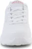 A close-up, front-facing view of a white Skechers sneaker. Produktbild-Vorschau