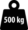 A black weight with '500 kg' written on it. Produktbild-Vorschau