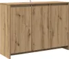 A three-door sideboard with a wood grain finish. Náhľad obrázku produktu