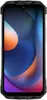 A front-facing view of a black rugged smartphone with a colorful abstract wallpaper on its screen. Produktbild-Vorschau