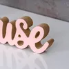 Napis Home L30cm pastelowy różowy drewniany stół dekoracja Podgląd zdjęcia produktu 4