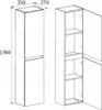 Technical drawing of a tall cabinet with dimensions. Anteprima dell’immagine prodotto