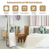 A bedroom scene with a full-length mirror and a bed. Voir les images du produit