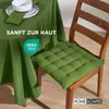 HOMESCAPES 6er Set Stuhlkissen 40x40 cm olivgrün – Produktbild-Vorschau 3