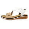 Rieker Damen Keil-Sandaletten Weiß/Beige Voir les images du produit 59