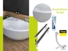 A collage of a bathtub, its accessories, and marketing text. Produktbild-Vorschau