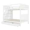A white bunk bed with stairs and storage drawers, shown from a side angle against a white background. Anteprima dell’immagine prodotto