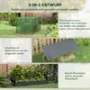 A collage of three images showcasing different features of a garden bed system, including a plant protection net, a shade cloth, and the raised garden bed itself. Produktbild-Vorschau