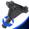 A black car FM transmitter with blue accents, shown plugged into a car's power outlet. Anteprima dell’immagine prodotto