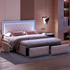 Čalúnená posteľ 140x200 cm s LED diódou, výškovo Náhľad obrázku produktu 1