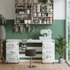 Nähtisch Vicco Carmen Weiß 160 x 80.2 cm mit 6 Regalfächer, Produktbild-Vorschau 3