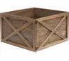 A square wooden box with criss-cross detailing on the sides, presented against a white background. Voir les images du produit