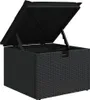 vidaXL Záhradná stolička s vankúšom čierna 55x55x37 cm Poly Náhľad obrázku produktu 7