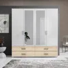 Kleiderschrank "Ivar" in Weiß Abs. Eiche Sonoma mit 4 Produktbild-Vorschau 3