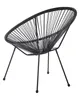 BELIANI Balkonstuhl Schwarz Polyrattan Spaghetti-Optik Produktbild-Vorschau 6