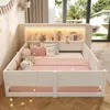 Flieks Kinderbett 140x200cm mit Led, Bodenbett Holzbett mit Produktbild-Vorschau 4