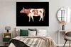 MuchoWow® Poster Kuh - Illustration - Schwarz 160x120 cm - Produktbild-Vorschau 4